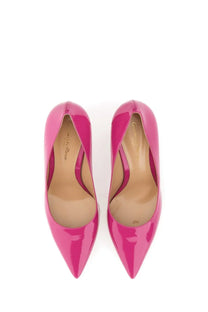 Gianvito Rossi women’s decolleté Gianvito pink vibrant fuchsia patent leather pointed-toe high heels