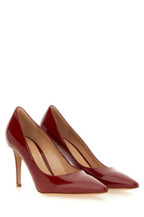Burgundy patent leather pointed-toe high heels with slender heel by Gianvito Rossi women’s Écolleté Gianvito Red