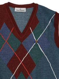 Vivienne Westwood Men's Wool Gilet Argyle Multicolor, view 3