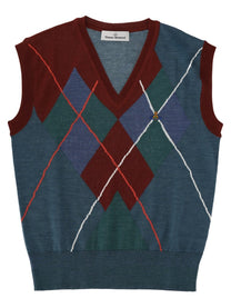 Vivienne Westwood Men's Wool Gilet Argyle Multicolor