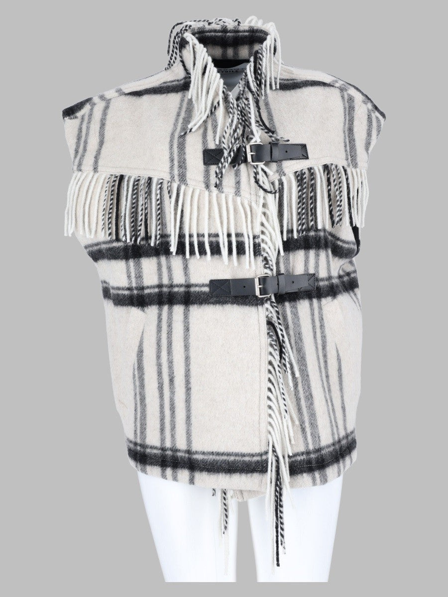 Isabel Marant Étoile Women's Gilet Ginesa Con Frange Grey