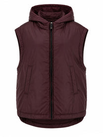 S MAX MARA Women's Gilet Imbottito Con Cappuccio Red