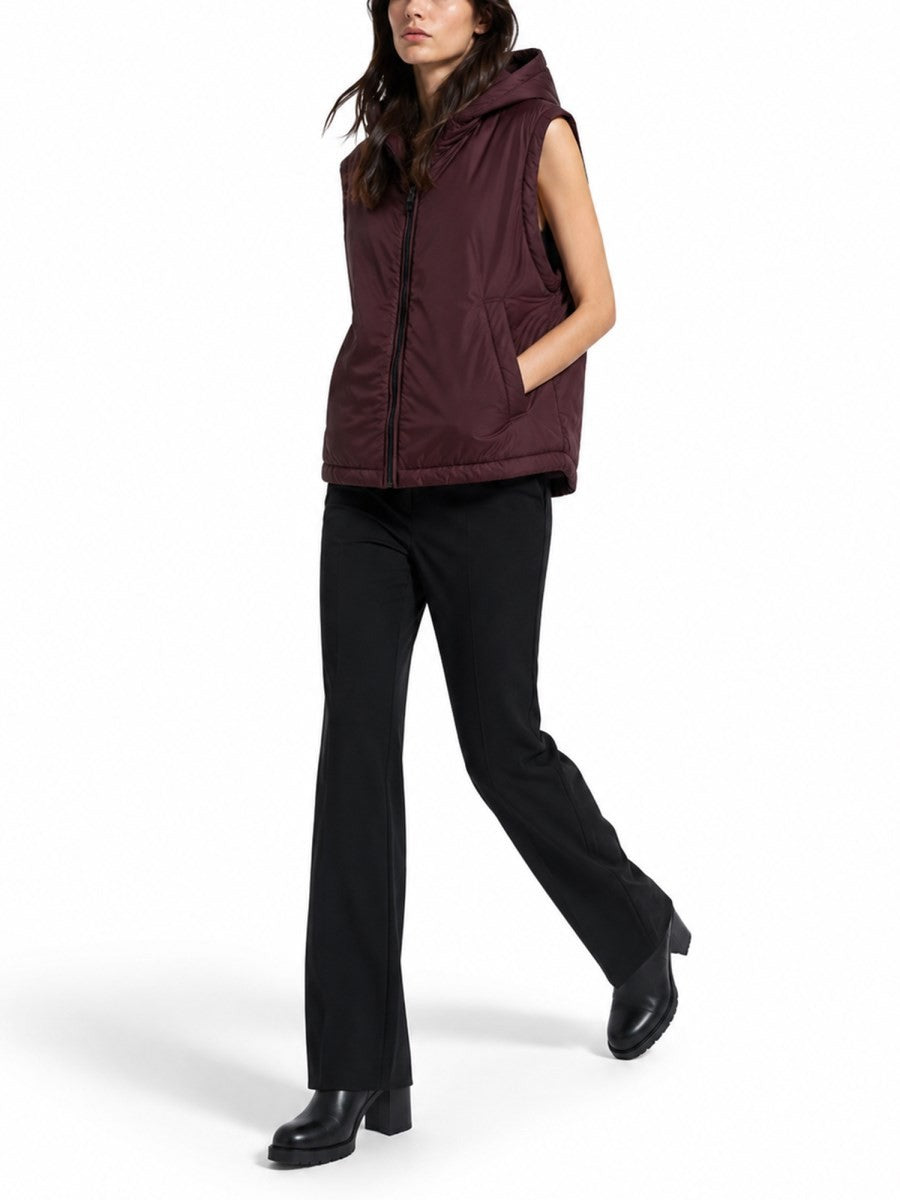S MAX MARA Women's Gilet Imbottito Con Cappuccio Red