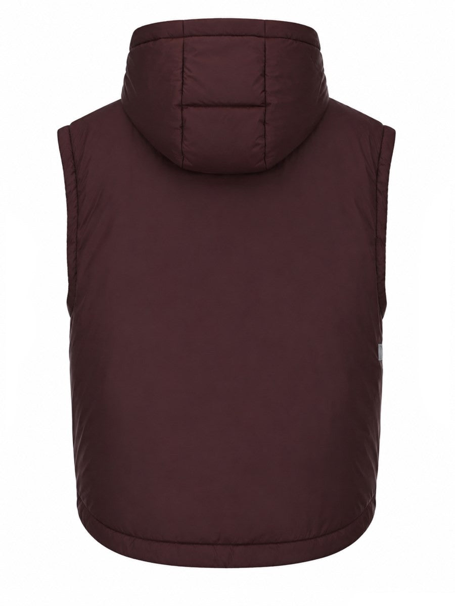 S MAX MARA Women's Gilet Imbottito Con Cappuccio Red