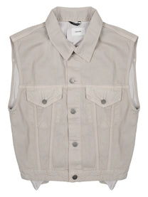 Haikure Women's Gilet Ryder Con Inserto in Satin Beige