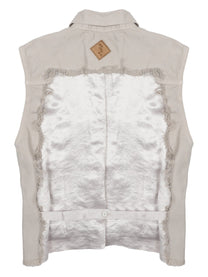 Haikure Women's Gilet Ryder Con Inserto in Satin Beige