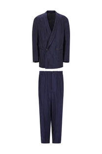 Giorgio Armani men’s navy blue double-breasted viscose blazer and matching trousers set abito due pezzi