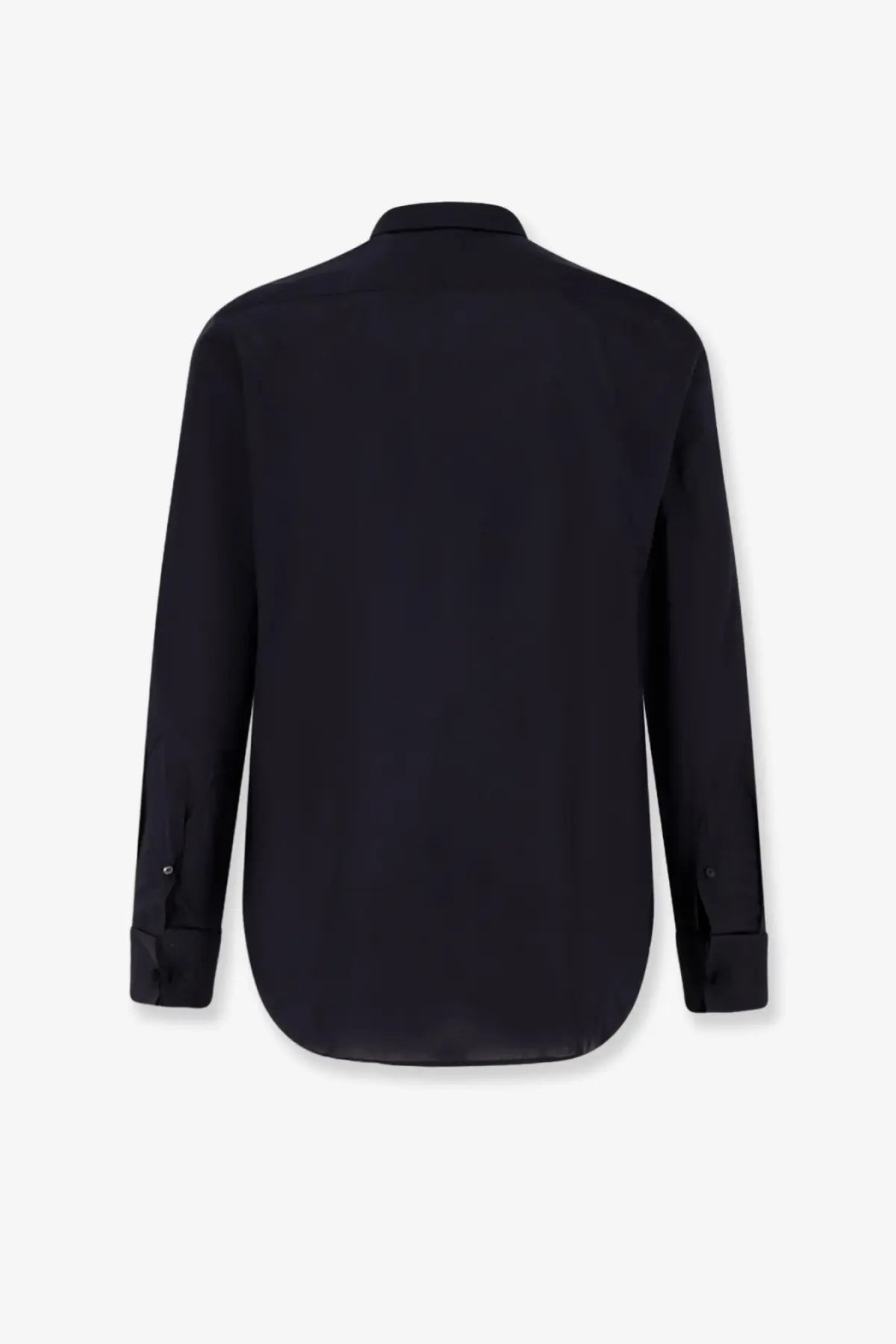 Giorgio Armani men’s black cotton dress shirt with long sleeves classic collar and buttoned cuffs