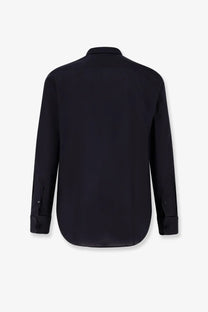 Giorgio Armani men’s black cotton dress shirt with long sleeves classic collar and buttoned cuffs