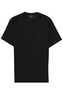 Black cotton Giorgio Armani men’s t-shirt with a subtle embroidered logo on the left chest