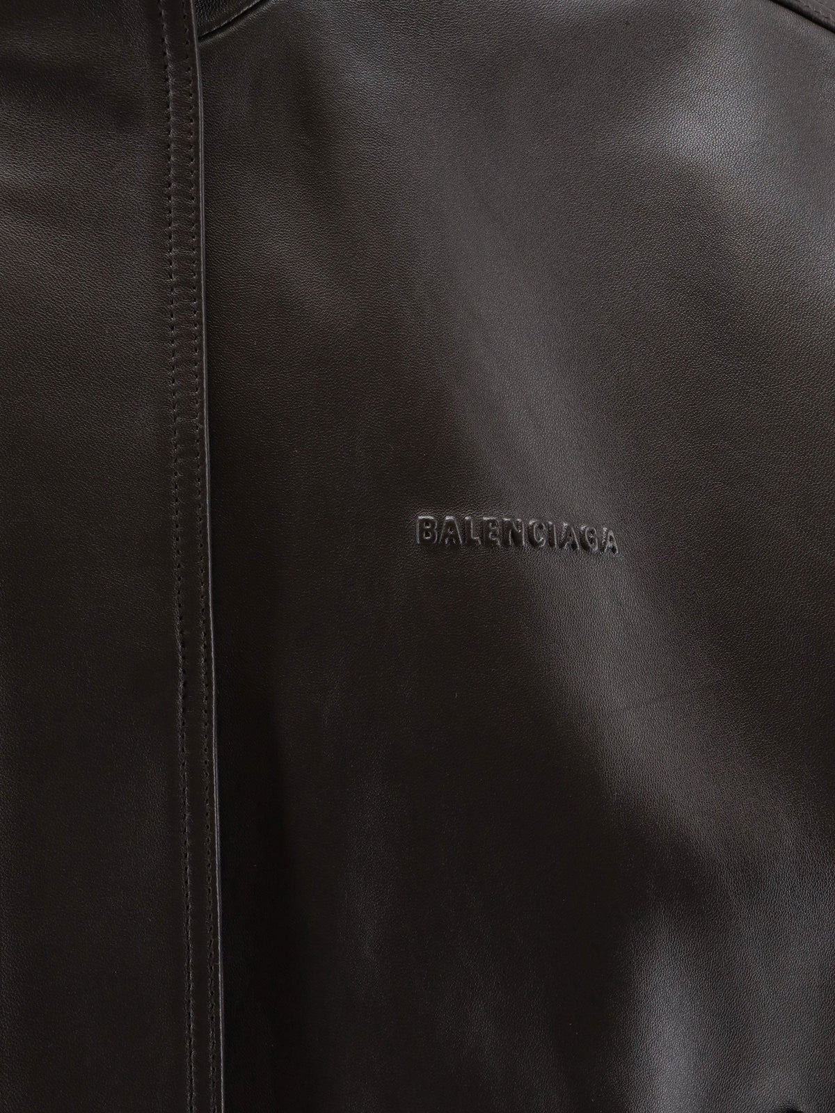 Balenciaga Women's Sleeveless Leather Jacket Brown