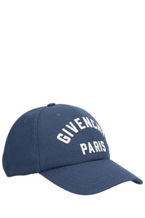 Navy blue Givenchy men’s baseball cap with white embroidered logo made from premium fabric for casual wear