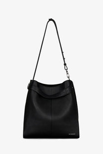 Black Givenchy men’s leather belted shoulder bag with textured leather and a long adjustable strap