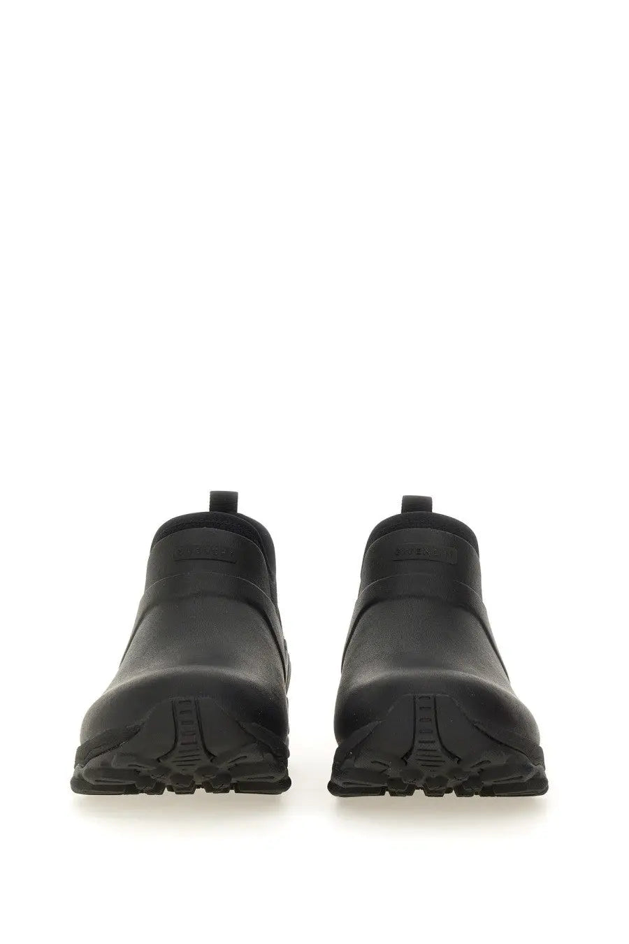 Givenchy men’s bogs black rubber Chelsea boots with sleek minimalist design and reinforced soles