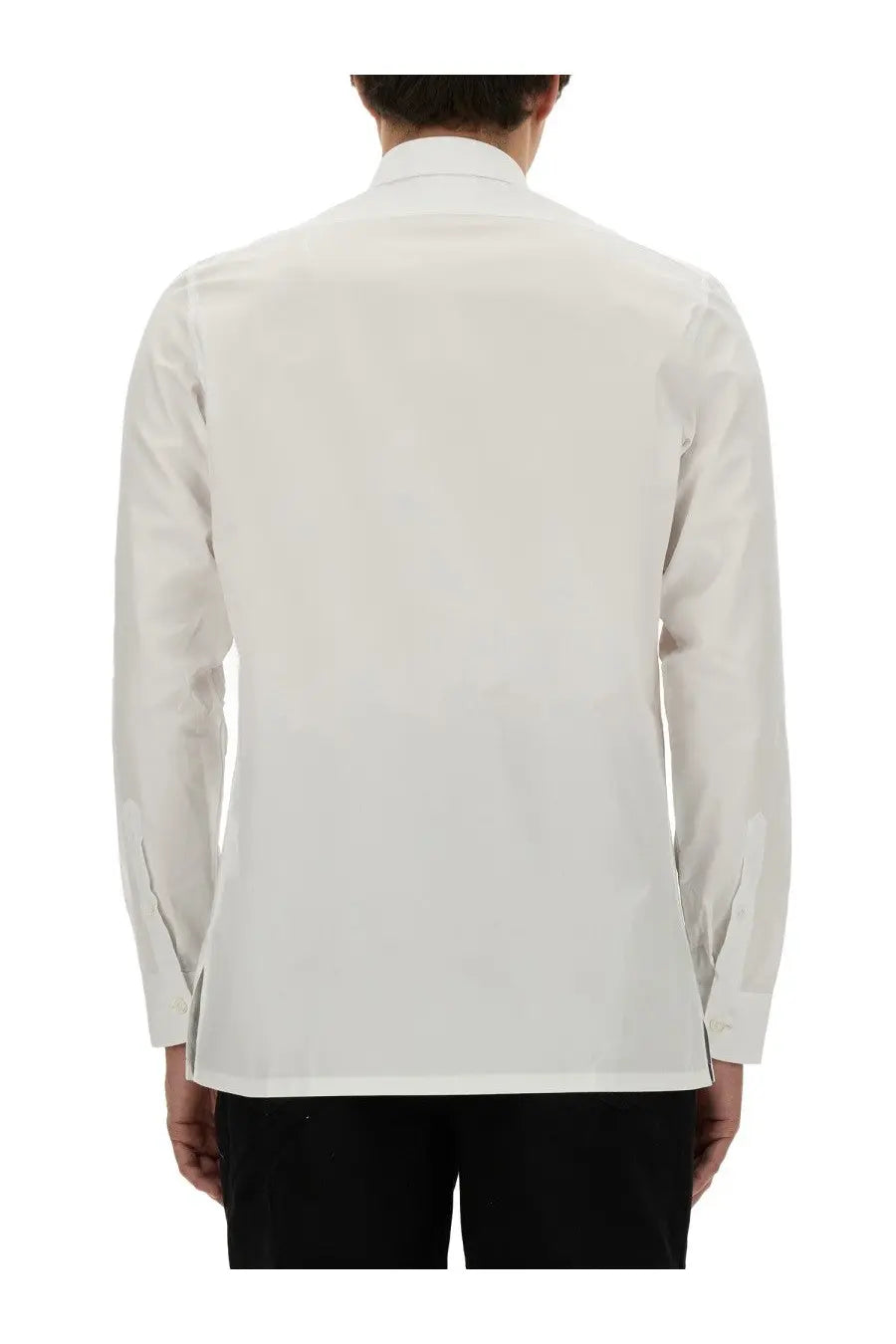 Givenchy men’s classic crisp white long-sleeved dress shirt with a tailored fit and classic collar