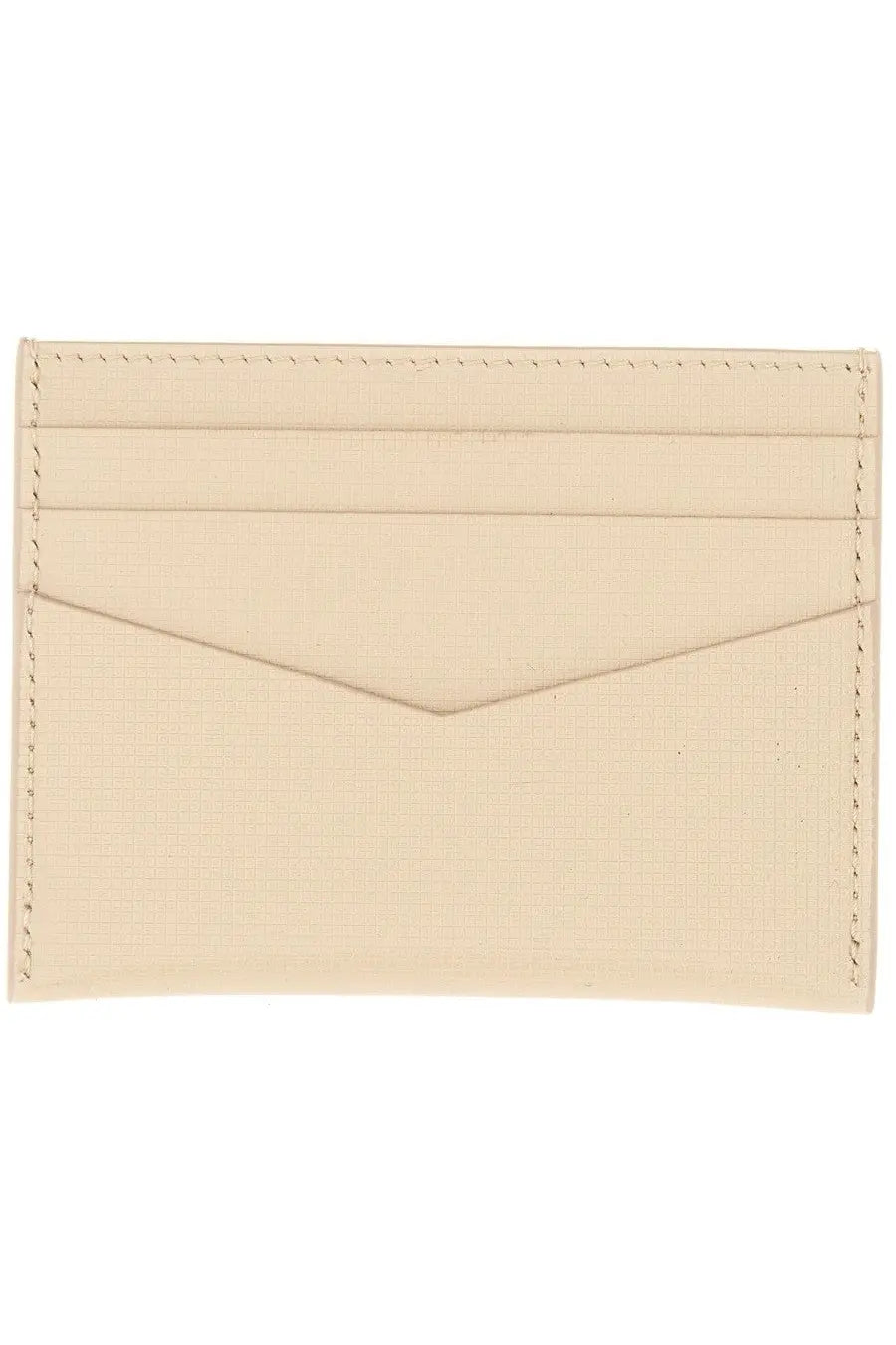 Givenchy men’s Classique 4G beige leather card holder with subtle stitching and minimalist envelope-style front