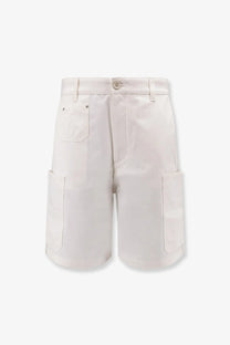 Givenchy men’s cream-colored cotton bermuda shorts with clean minimalist design and sturdy fabric for casual wear