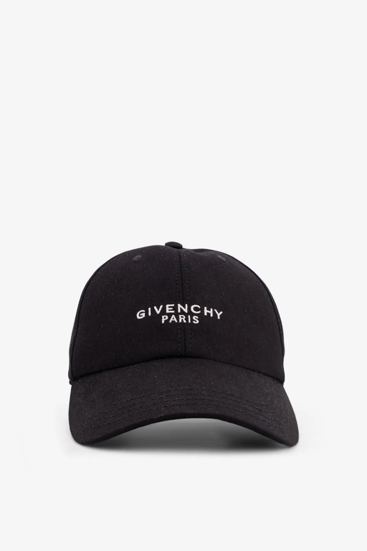 Black Givenchy men’s cotton baseball cap with white embroidered logo for stylish casual wear