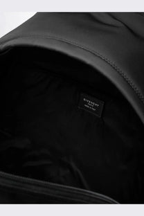 Black givenchy mens essential nylon backpack interior showing made in italy label and spacious compartments