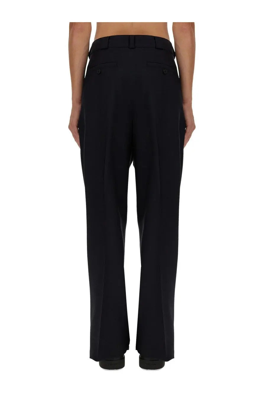 Givenchy men’s extra large black tailored trousers with straight-leg cut and subtle waist pleats