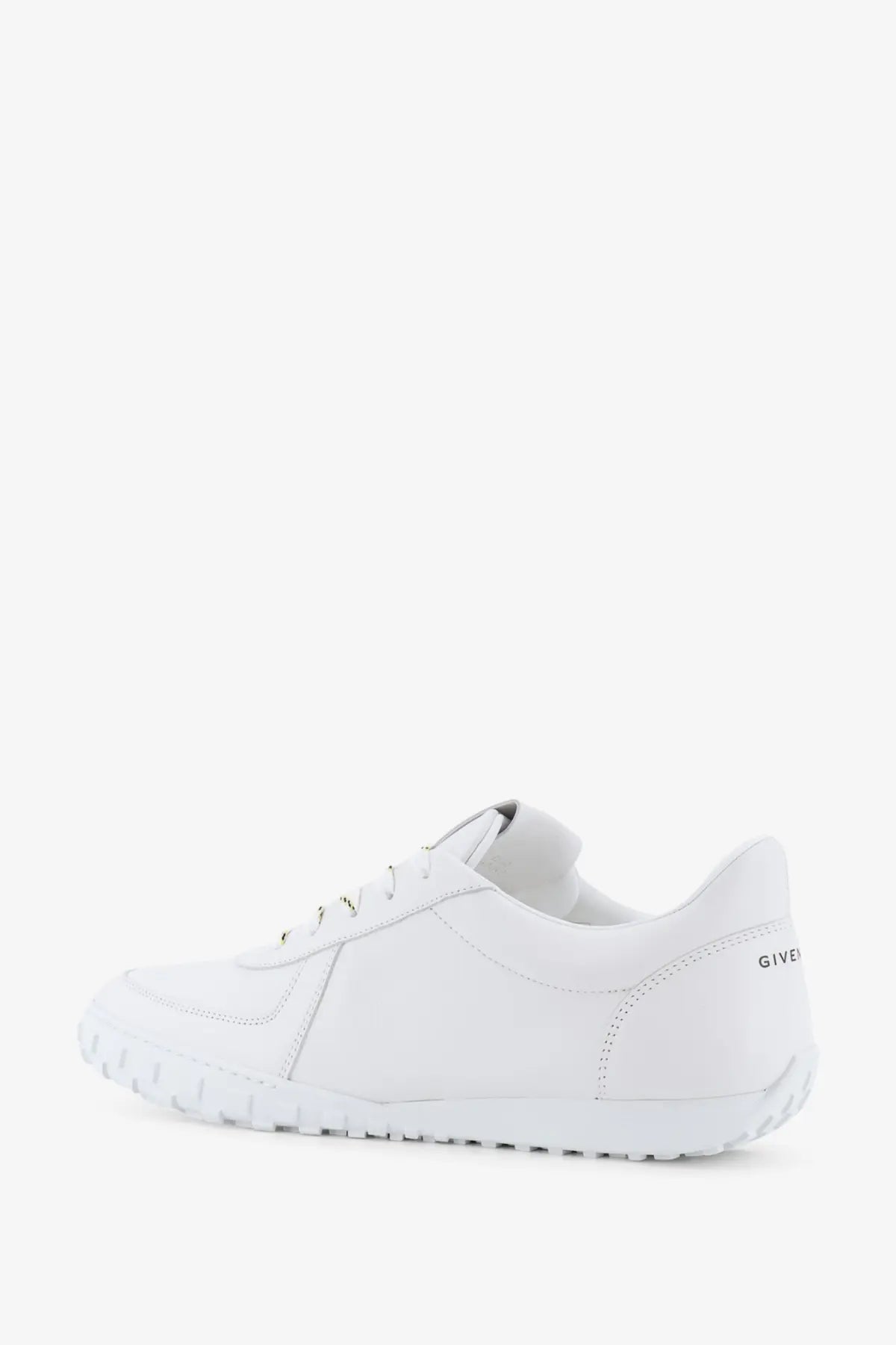 Givenchy men’s glide runner white leather sneaker with textured rubber sole and subtle stitching details