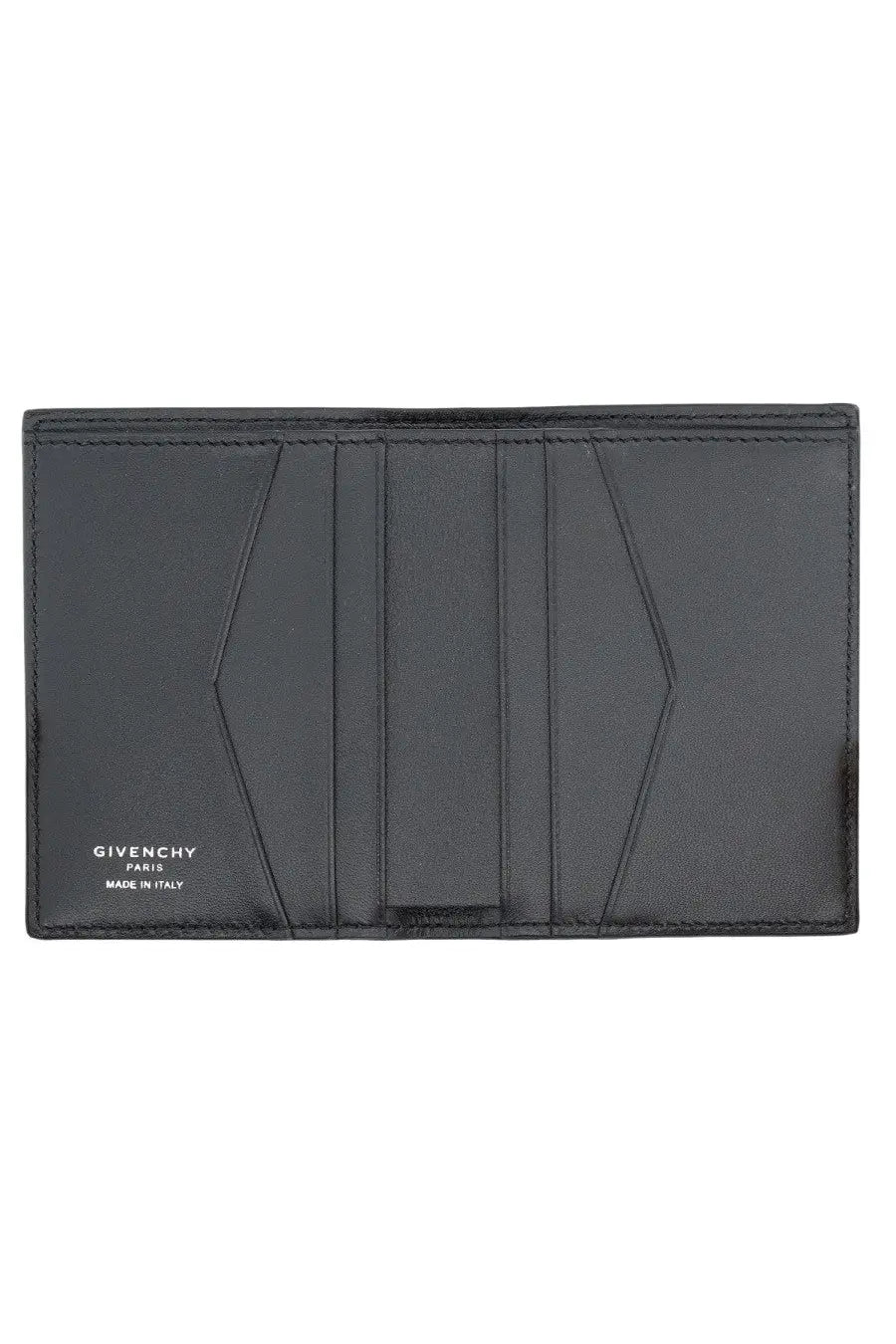 Givenchy men’s grain leather card holder black with sleek minimalist design and embossed branding visible in front view