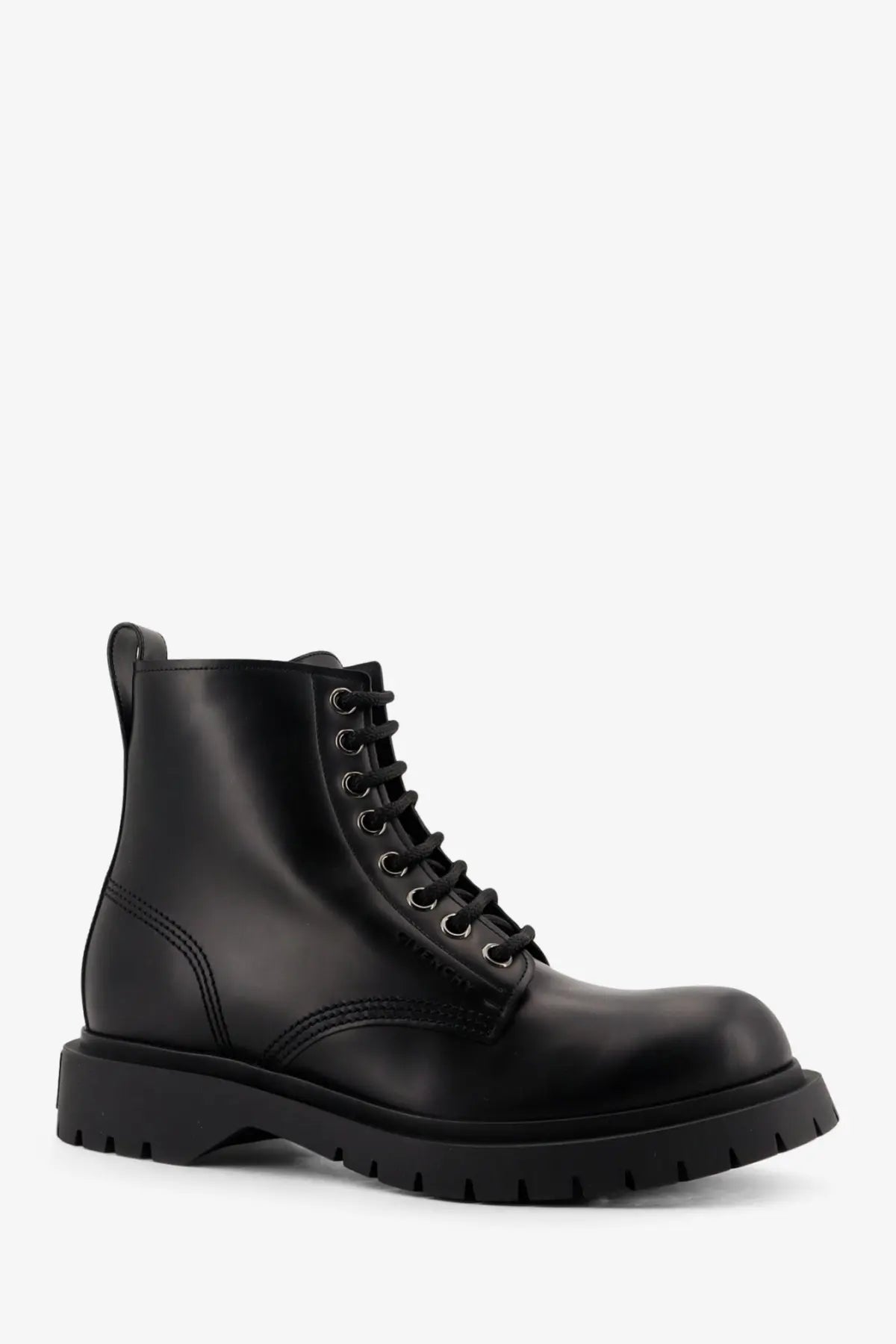 Givenchy men’s black leather ankle boots with laces and a chunky sole for durable stylish wear