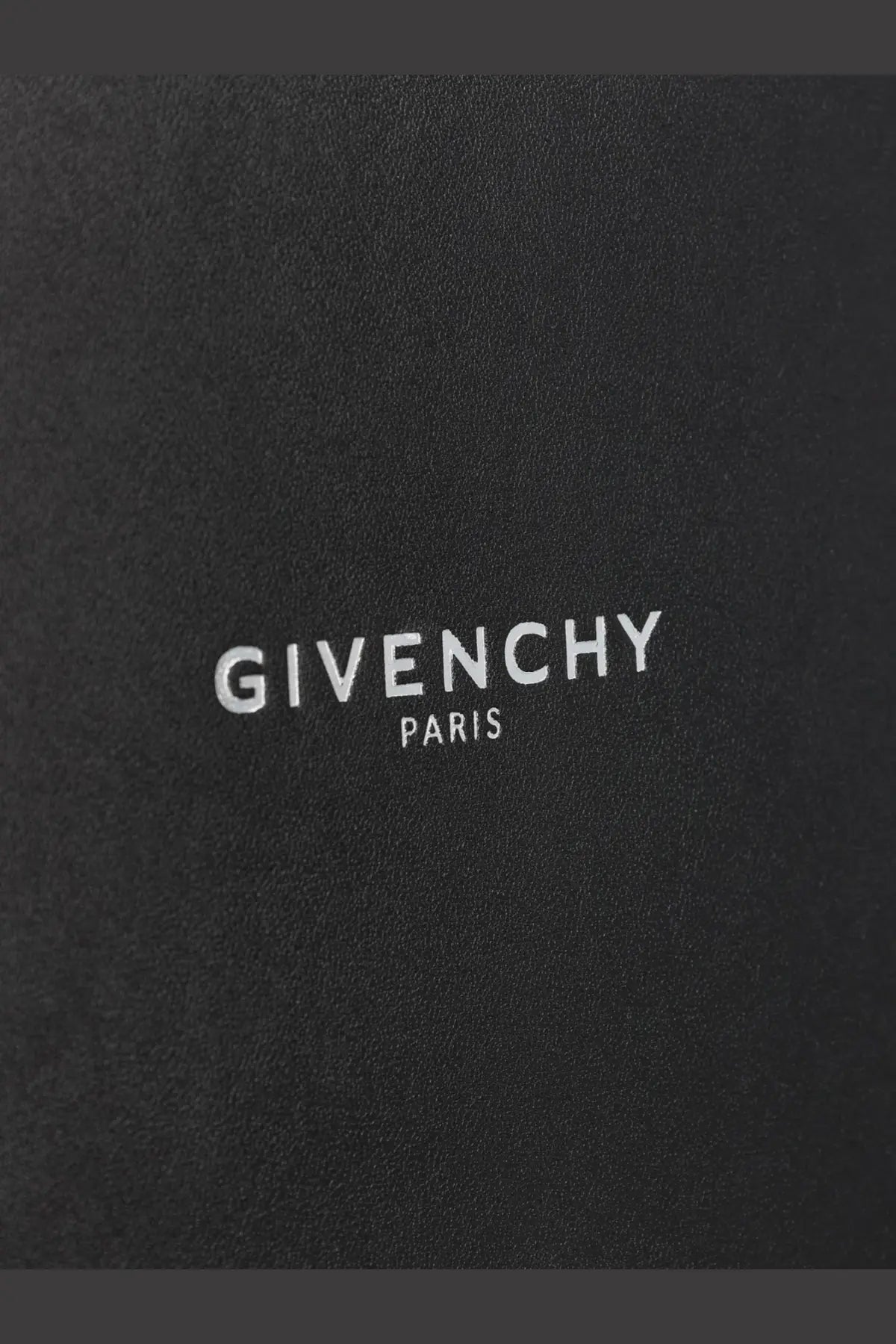 Givenchy mens leather clutch bag black with embossed silver logo made of smooth leather