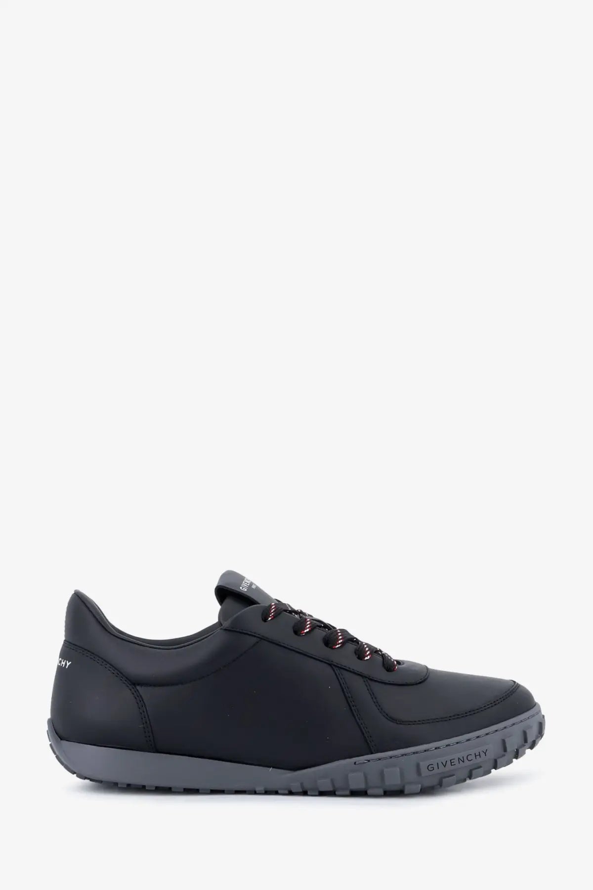 Givenchy men’s leather sneakers black with matte finish and subtle gray rubber sole for stylish casual wear