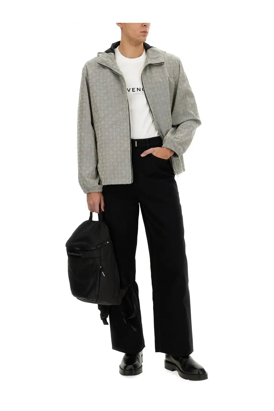 Black Givenchy backpack with sleek minimalist design and subtle branding in front for men