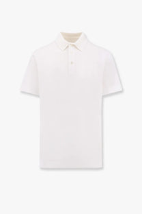 Givenchy men’s piqué cotton polo shirt in crisp white with short sleeves classic collar and buttoned placket