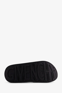 Givenchy men’s black rubber slide sandal with embossed logo on the sole for casual wear