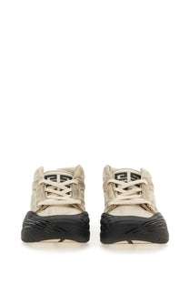 Givenchy men’s skate sneaker white with beige and black chunky textured upper and matching lace colorway