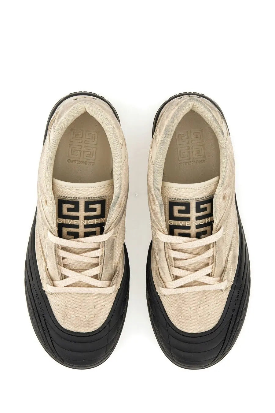 Givenchy men’s skate sneaker white featuring beige and black colors with a bold chunky sole design