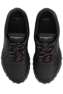 Black Givenchy Men’s sneaker Glide with subtle red and white striped laces for stylish casual wear