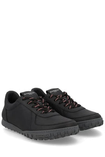 Givenchy men’s sneaker glide black with subtle red stitching on laces and a textured rubber sole