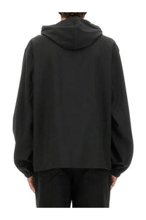 Givenchy men’s black hooded zip sweatshirt with sleek minimalist design and relaxed fit in soft fabric