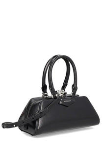 Givenchy women’s antigona east west mini bag black with sleek leather construction and silver toned hardware visible front side