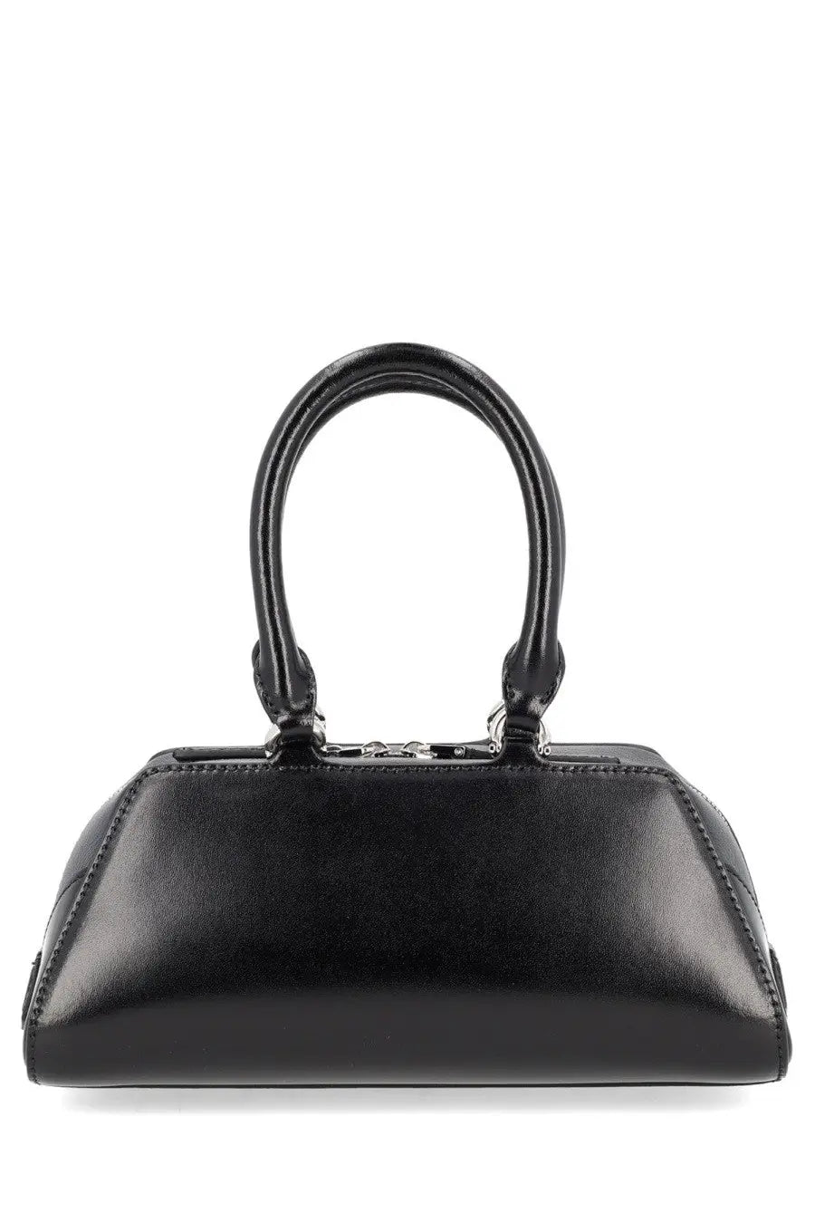 Givenchy women’s antigona east west mini bag black leather with curved top handles and silver-toned hardware
