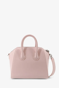 Givenchy women’s antigona mini leather shoulder bag in blush pink with structured handles and detachable strap
