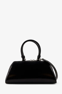Givenchy women’s antigona small leather crossbody bag in black patent leather with curved top handles and detachable strap