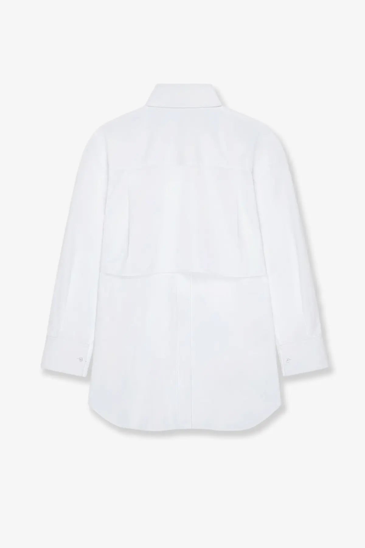 Givenchy women’s white backless cotton shirt with long sleeves classic collar and subtle pleats at the back