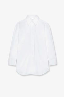Givenchy women’s backless white cotton shirt with minimalist button-down design and long sleeves