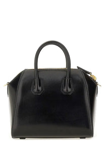 Givenchy women’s borsa antigona mini black handbag with glossy leather and gold tone hardware