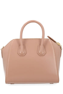 Givenchy women’s borsa antigona mini nude leather handbag with smooth leather and gold tone hardware