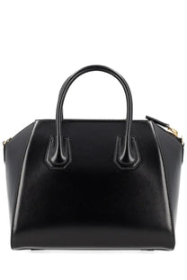 Givenchy womens borsa antigona small black handbag with glossy leather and gold tone hardware