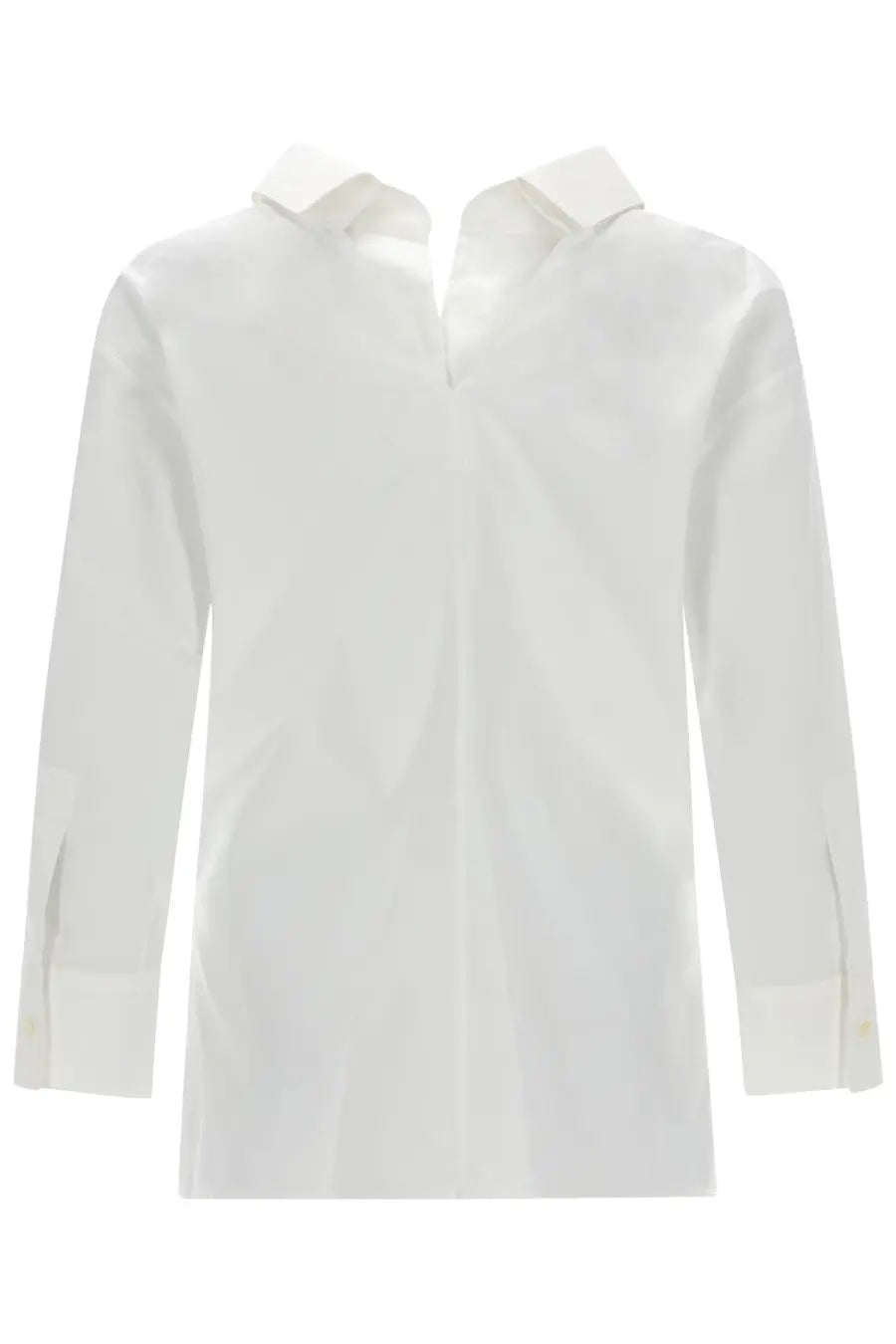 Givenchy women’s white long-sleeved button-down shirt with classic collar and neatly folded cuffs