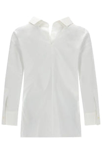Givenchy women’s white long-sleeved button-down shirt with classic collar and neatly folded cuffs