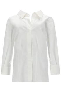 Givenchy women’s crisp white long-sleeved button-up shirt with classic collar and neatly folded cuffs