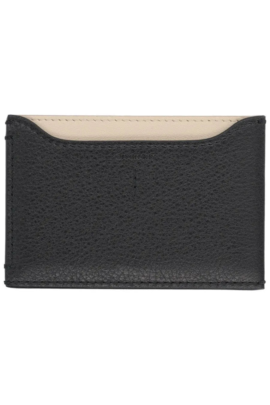 Givenchy women’s card holder day black textured leather with contrasting beige interior lining for stylish organization